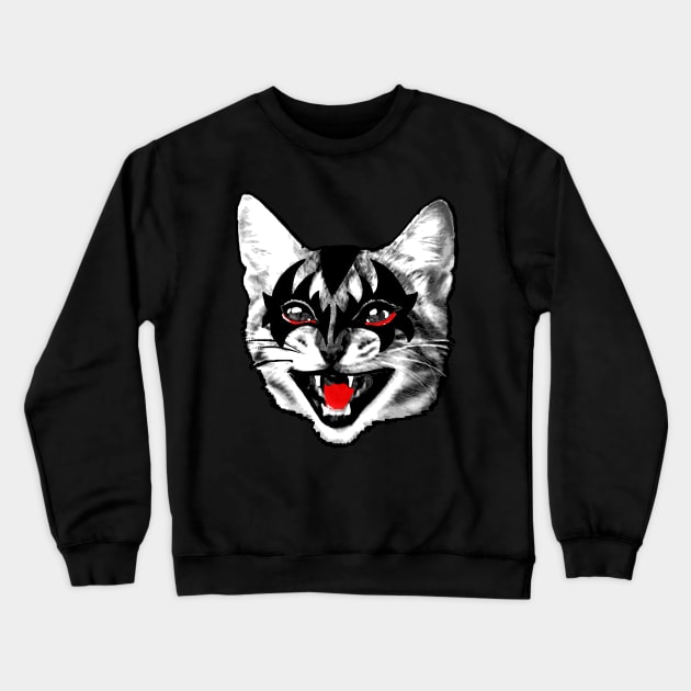 Rock Star Cat 2 Crewneck Sweatshirt by Roberto Jaras Lira